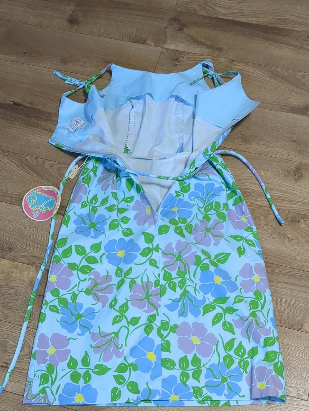 Vintage THE VESTED GENTRESS Floral Hand Screened Poly Cotton Dress Sz 12 NWT - Picture 11 of 15